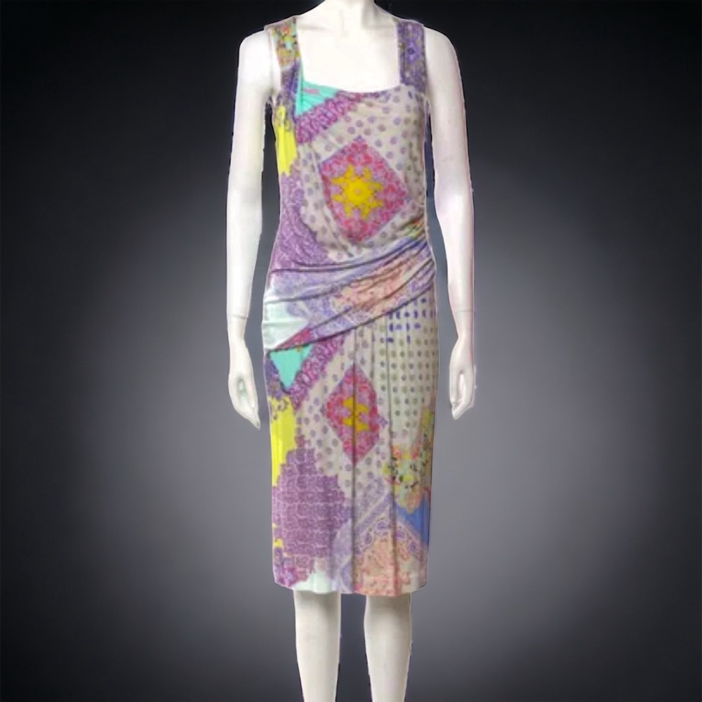 Etro Multicolor Mixed Print Shift Dress, Size Small* (Please see below)